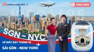 Đặt vé China Airlines Sài Gòn (SGN) đi New York Mỹ tháng 10