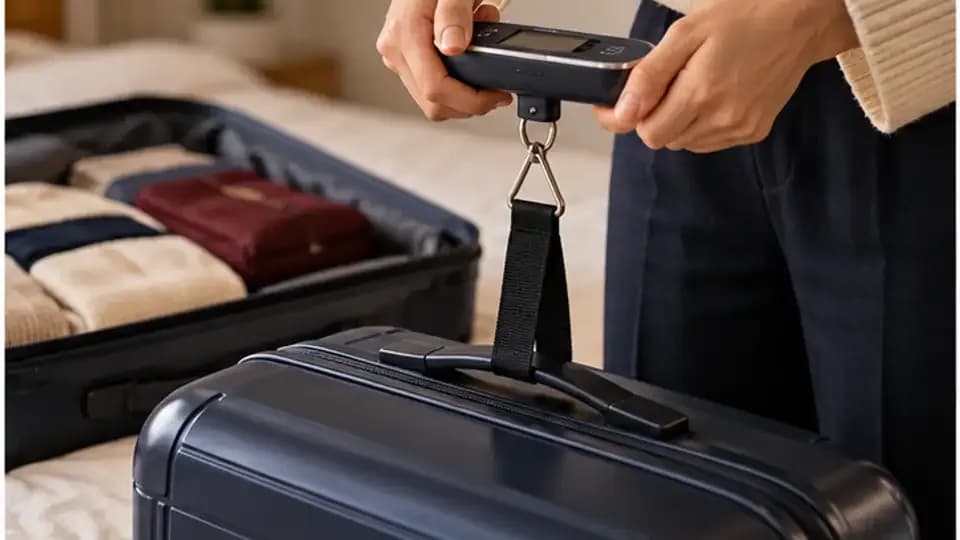 Cân vali ký gửi trước chuyến bay, ảnh minh họa
