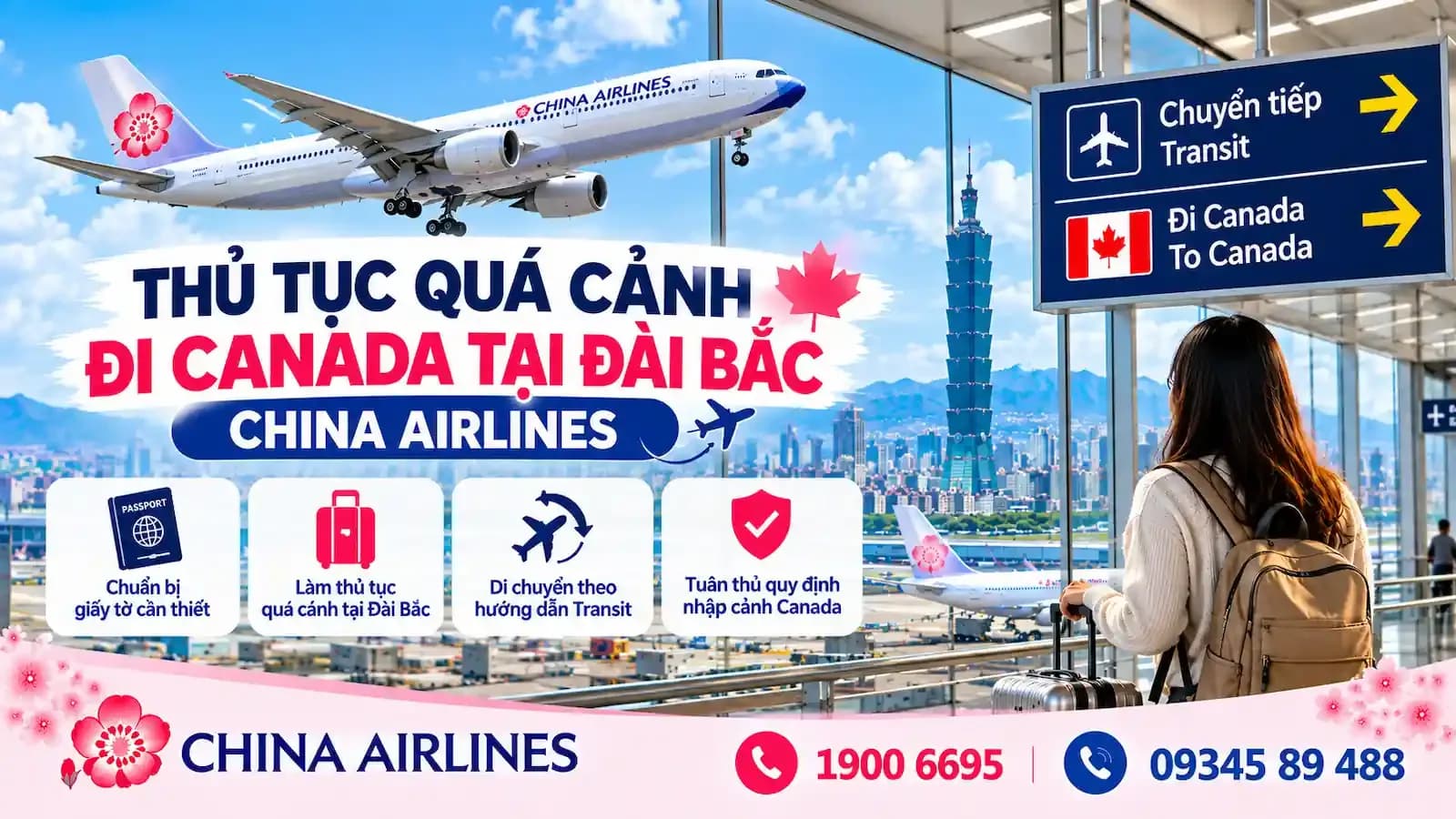 Thủ tục quá cảnh đi Mỹ tại Đài Bắc China Airlines từ A-Z