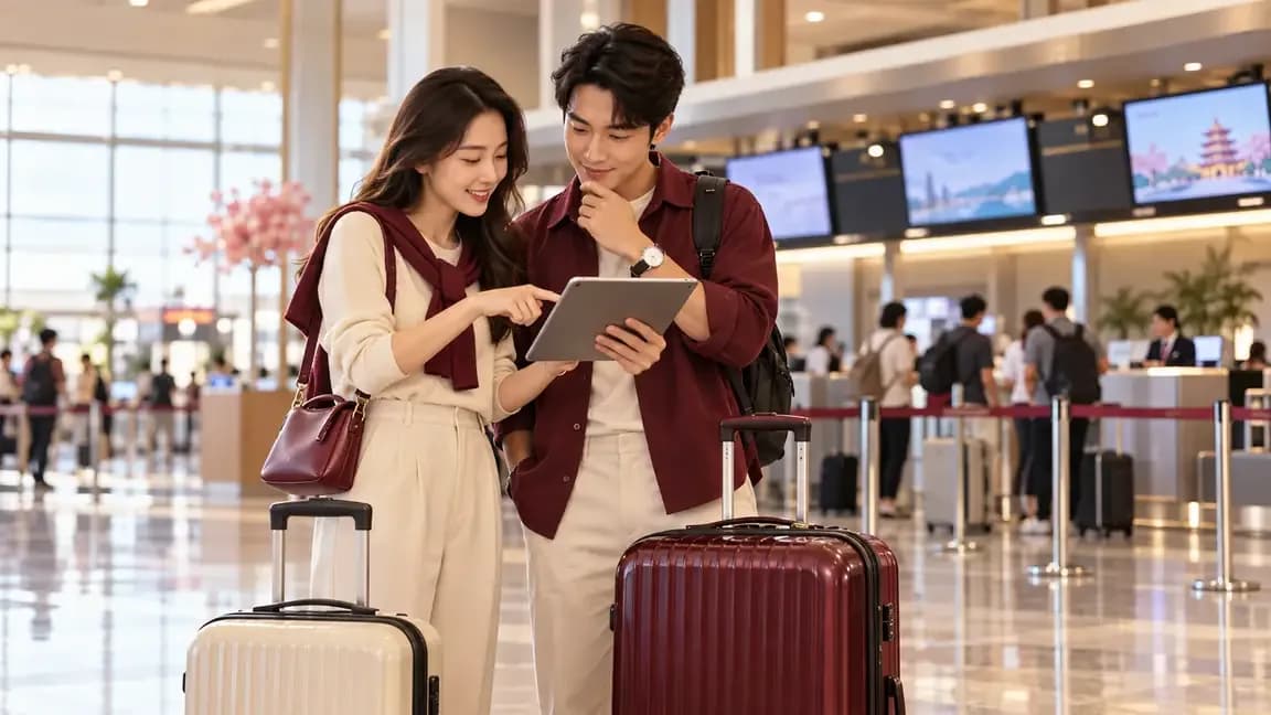 Hành khách đối chiếu hành trình chiều đi và chiều về trước khi mua hành lý, ảnh minh họa
