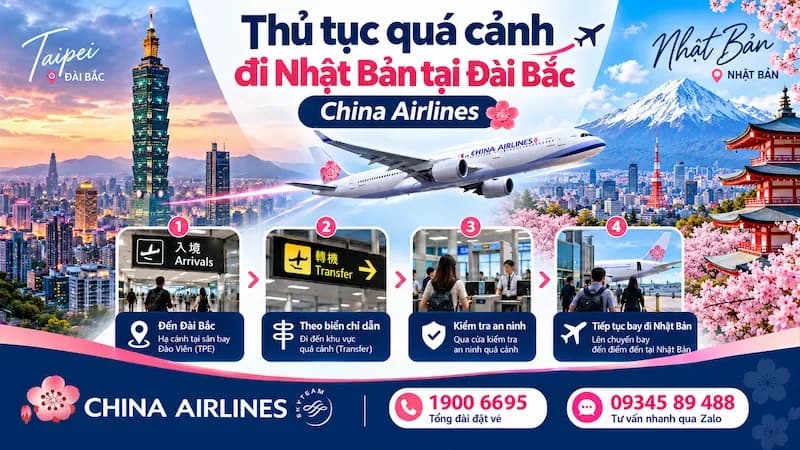 Cẩm nang quá cảnh đi Nhật Bản tại Đài Bắc China Airlines A-Z